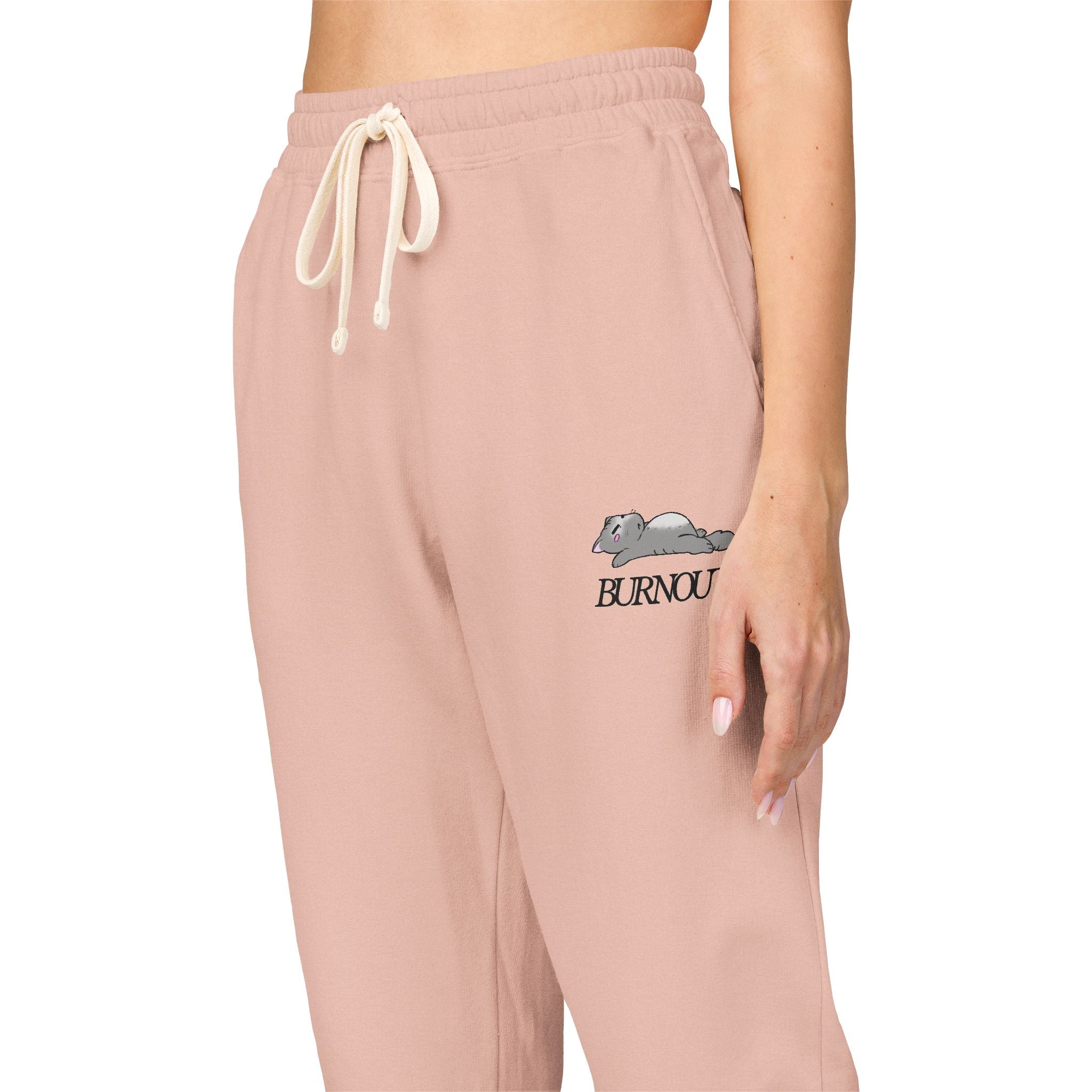Gatito "Burnout" Fleece Sweatpants | Perfect for Cat Lovers, Mental Awareness Apparel